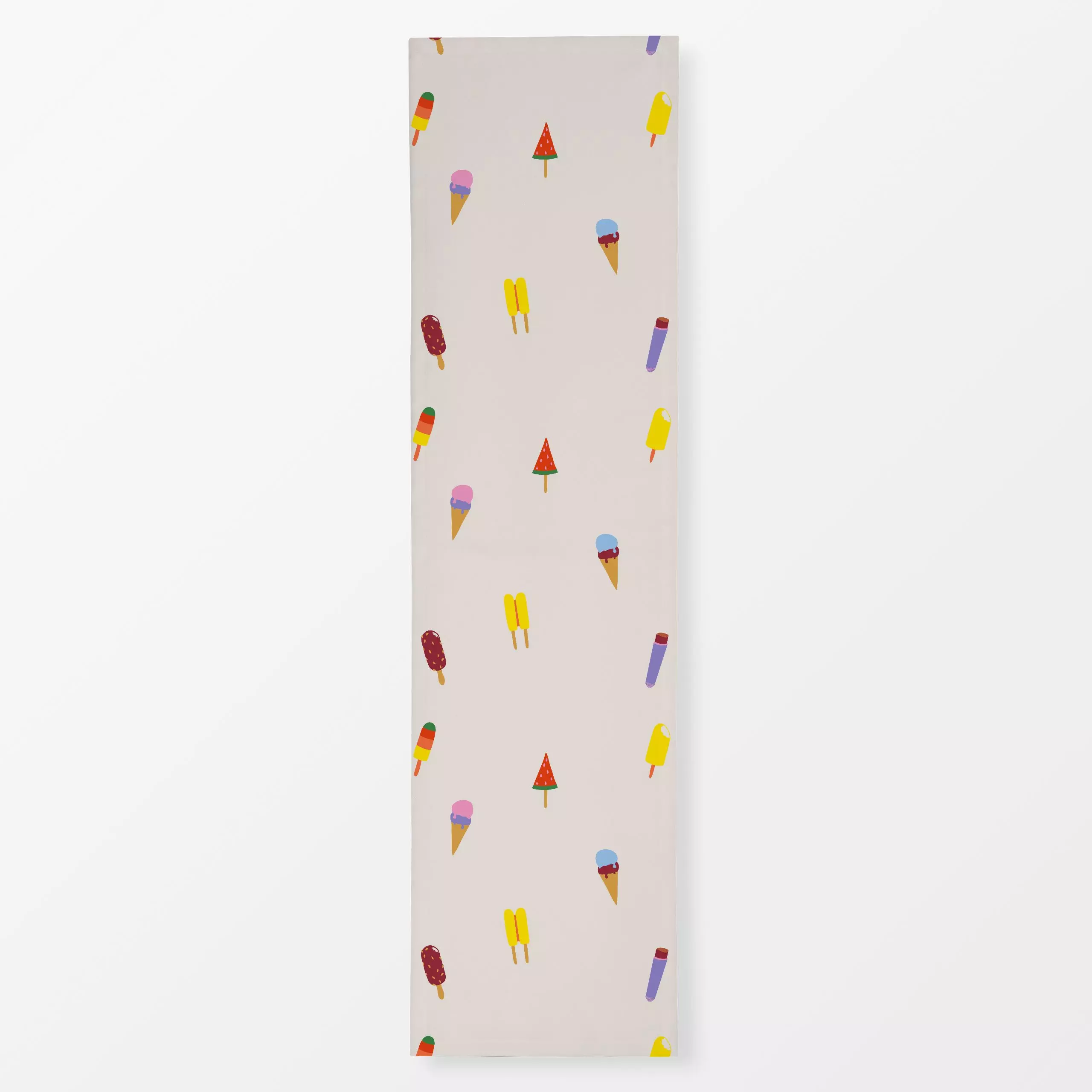 Tischläufer Eis Muster - Sommer, Küche, Essen & Trinken - von „textilwerk"; Illustration, skandinavisch, beige, Sommer, bunt...