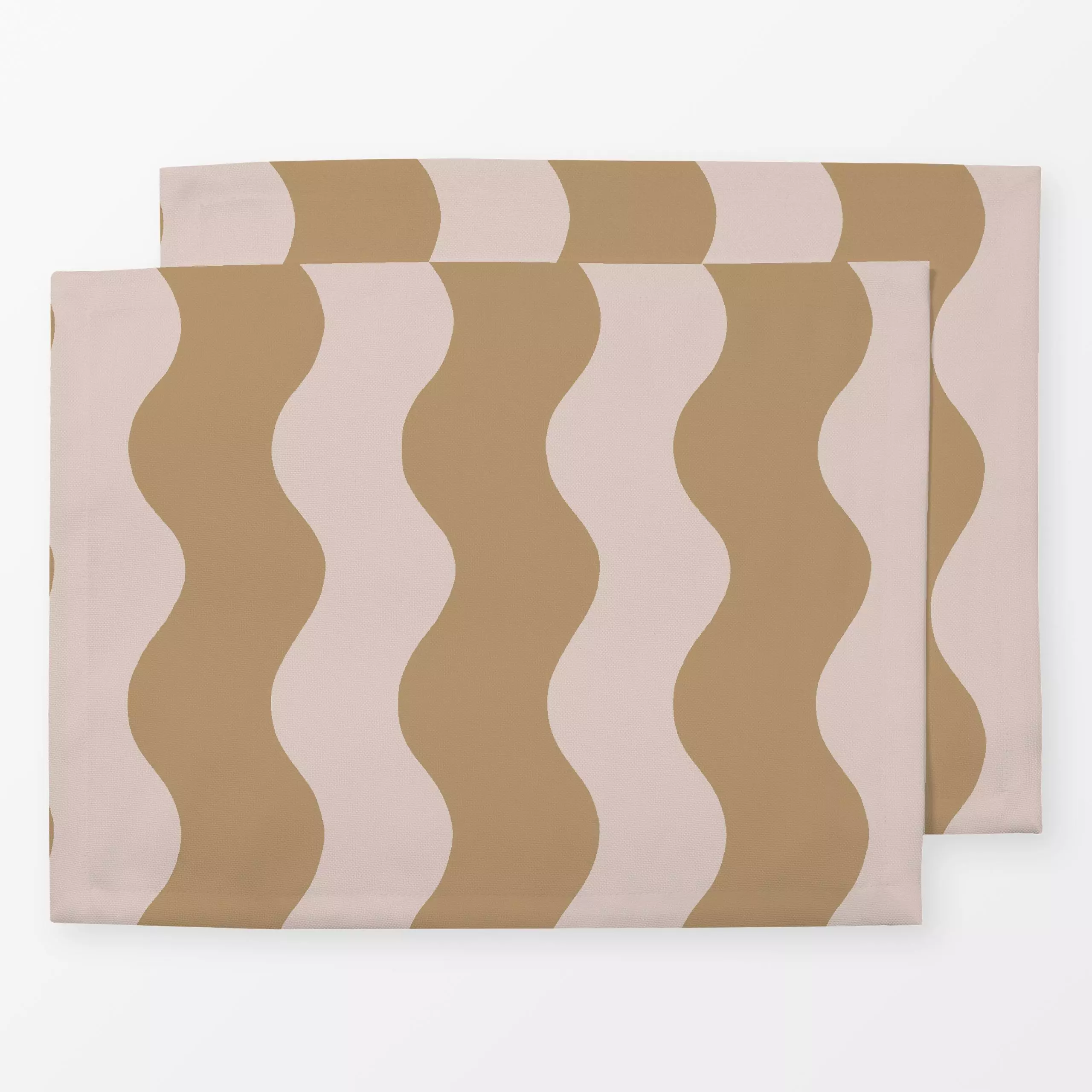 Tischset Große Wellen Beige - Symbole & Muster - von „Studio Kesse"; Linien, Streifen, Sand, beige, wellen, gestreift, color...