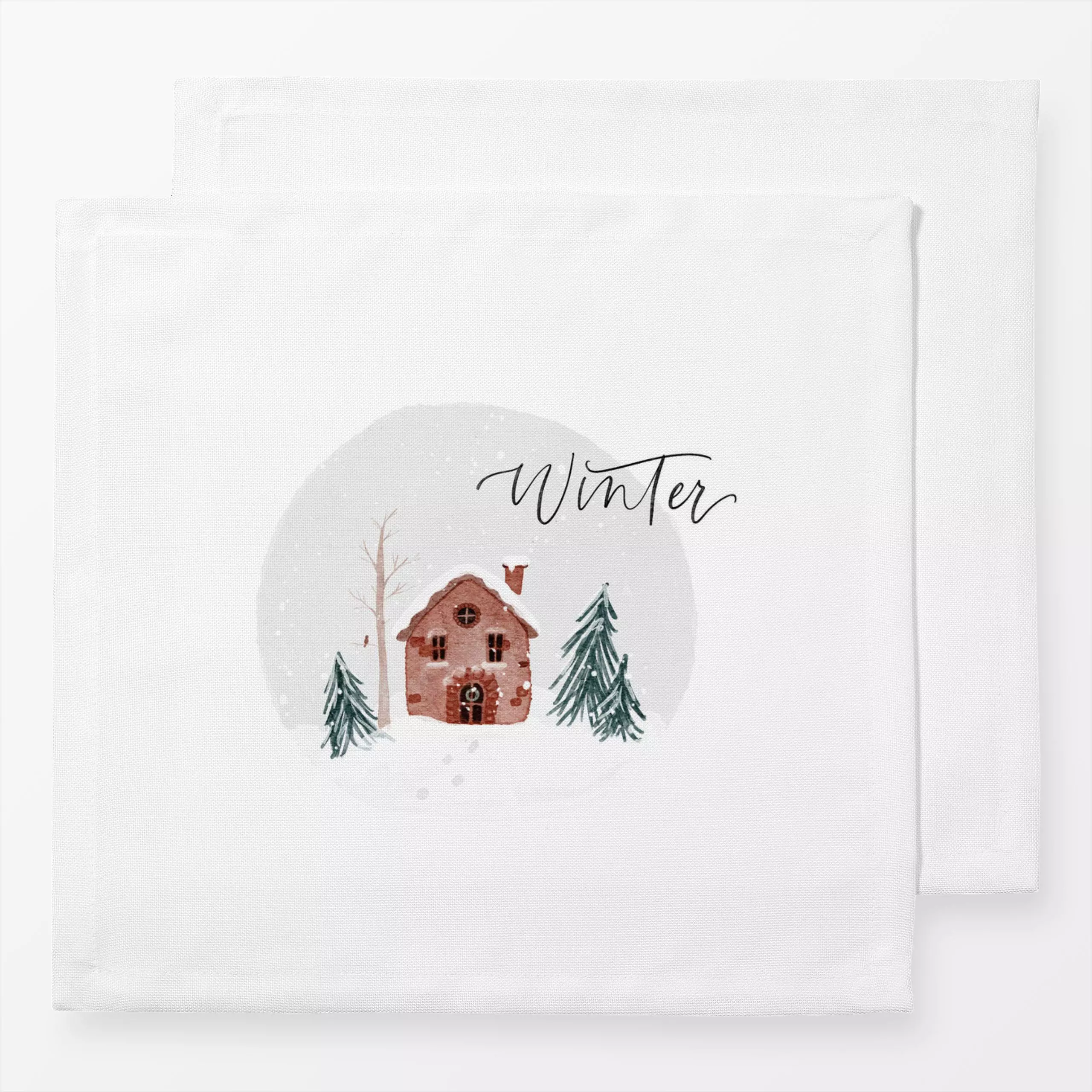 Servietten Winter Wonderland - Natur & Landschaft, Winter - von „youdiful"; skandinavisch, Winter, landhaus, Tannenwald