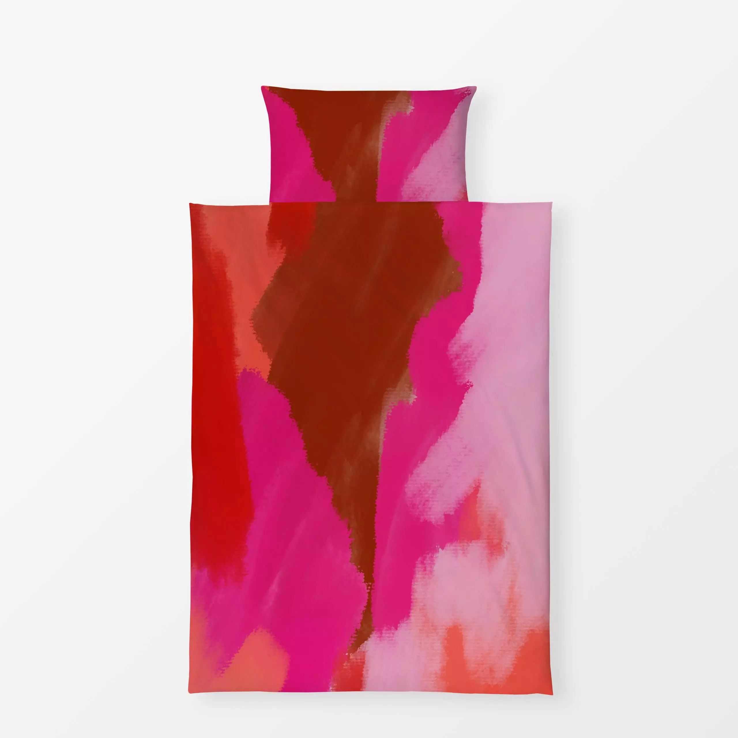 Bettwäsche Red Pink Canvas - Liebe, Romantik & Pride, Symbole & Muster - von „Ute Arnold"; Acryl, Zeichnung, Abstrakt, Geome...