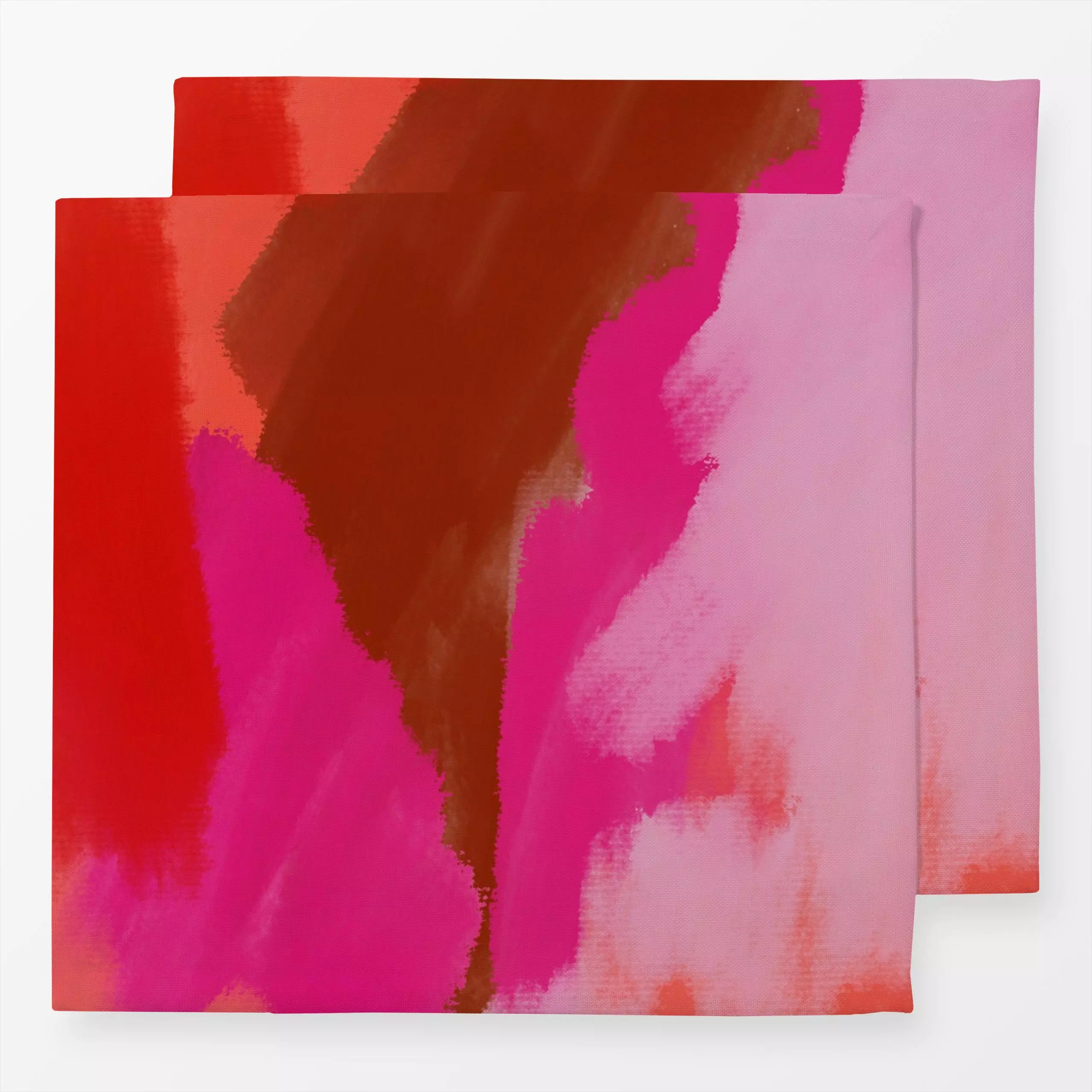 Servietten Red Pink Canvas - Liebe, Romantik & Pride, Symbole & Muster - von „Ute Arnold"; Acryl, Zeichnung, Abstrakt, Geome...
