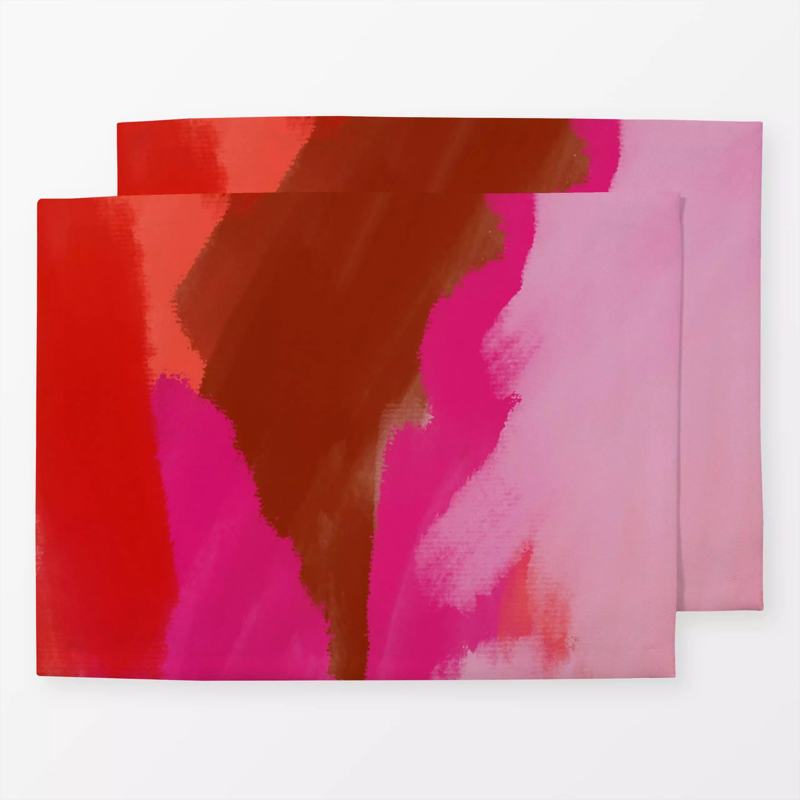 Tischset Red Pink Canvas - Liebe, Romantik & Pride, Symbole & Muster - von „Ute Arnold“; Acryl, Zeichnung, Abstrakt, Geometr...