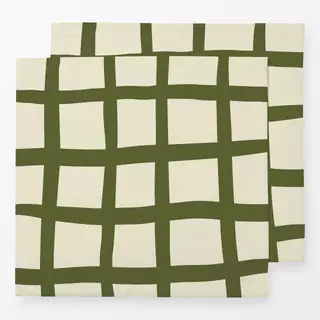 Servietten Gitter Beige Green