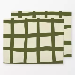 Tischset Gitter Beige Green