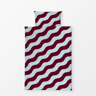 Bettwäsche Wellen Muster Bordeaux