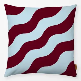 Kissen Wellen Muster Bordeaux
