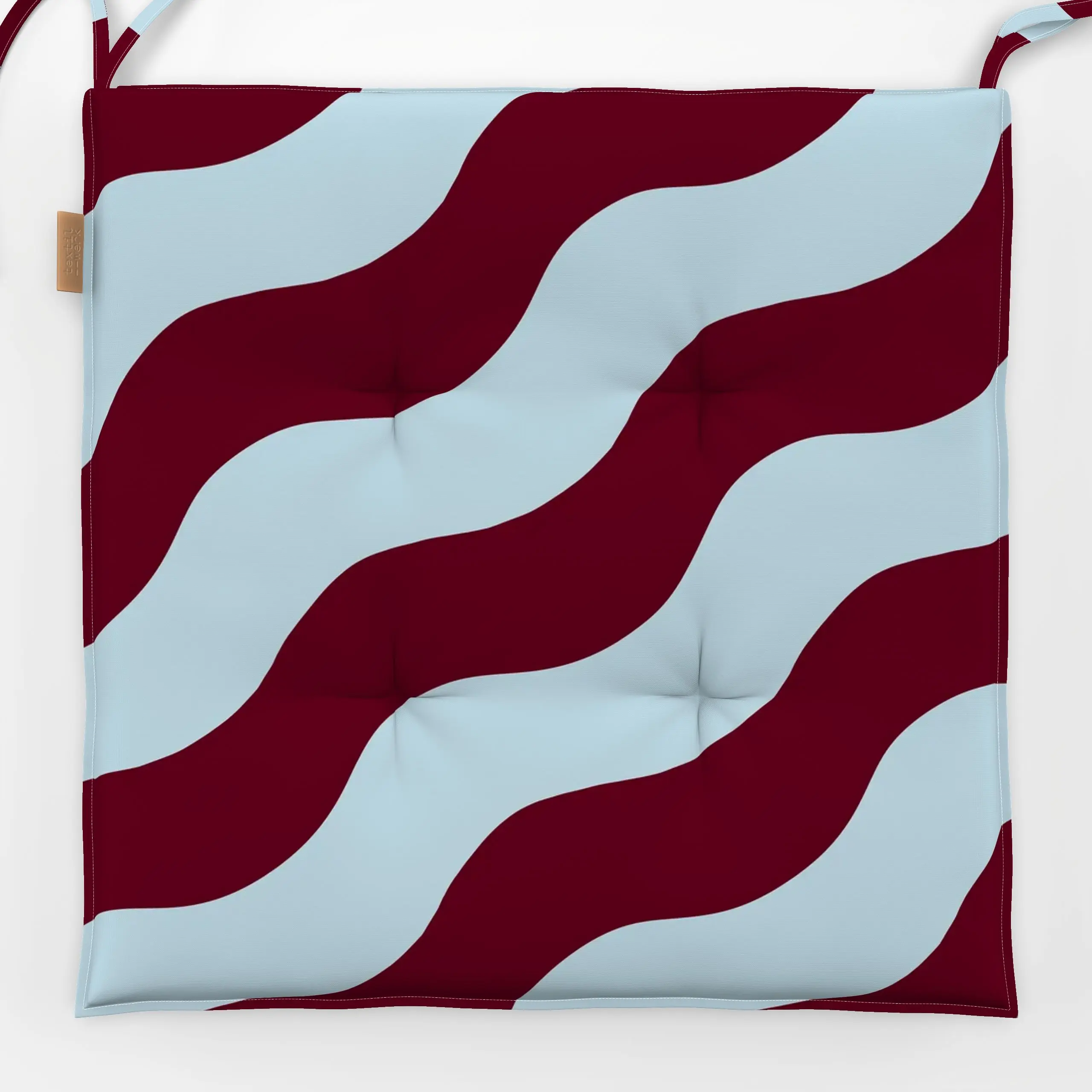 Sitzkissen Wellen Muster Bordeaux - Sommer, Symbole & Muster, Retro & Vintage - von „Maren Gross "; abstrakt, grafisch, tren...
