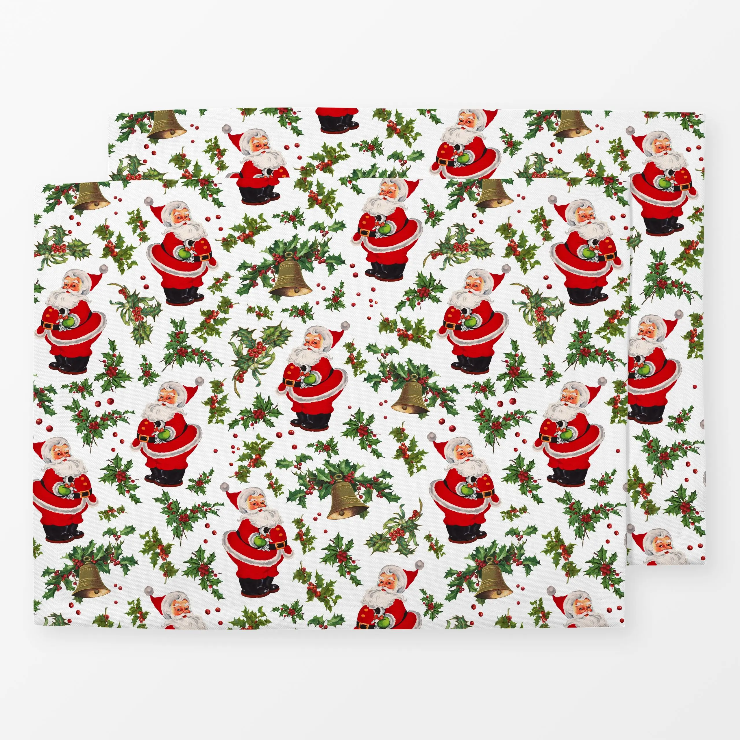 Tischset Historische Weihnachtsmänner 1 - Weihnachten, Winter, Retro & Vintage - von „Uta Naumann"; Weihnachtsmann, Mistelzw...