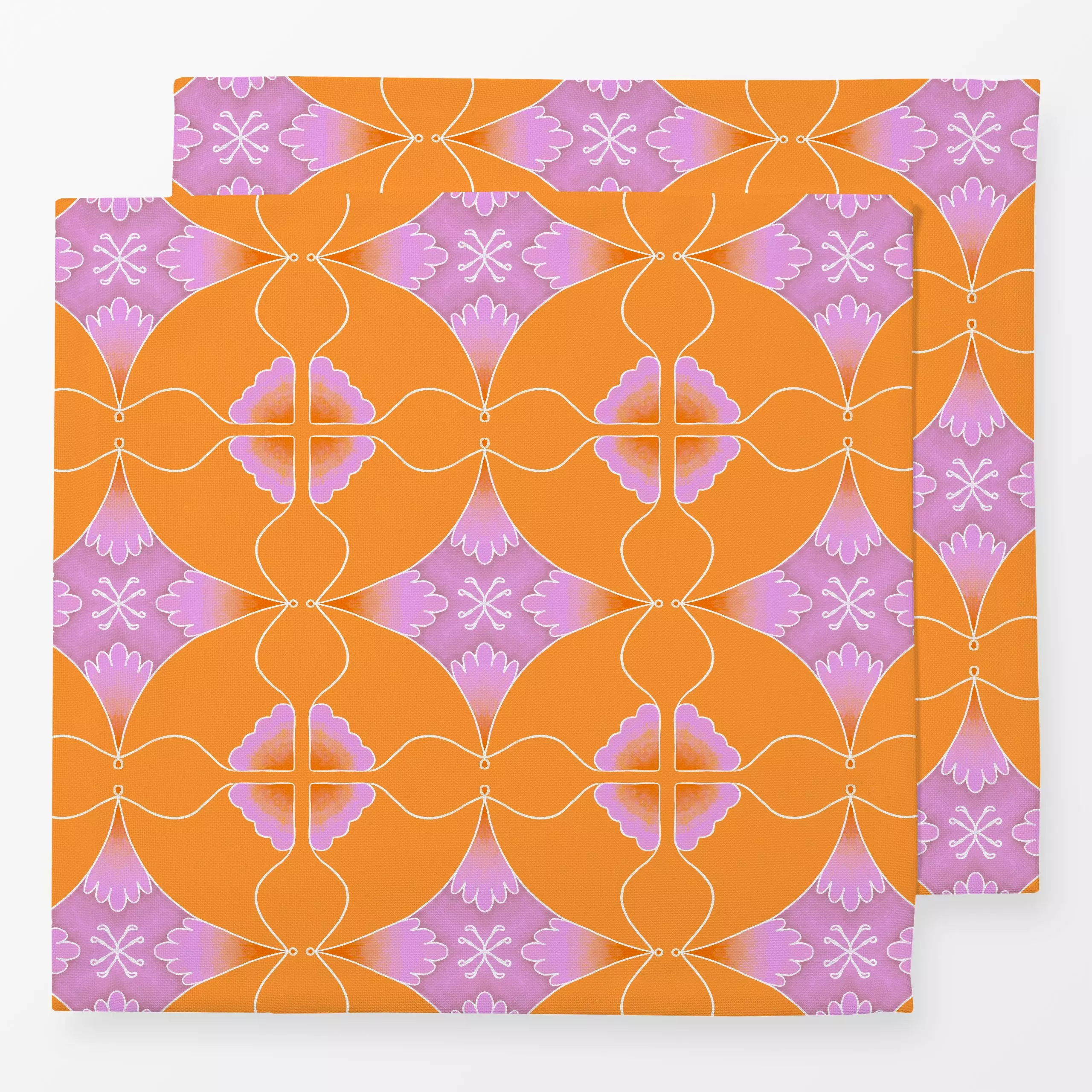 Servietten Orange Andalucian - Blumen & Florales, Sommer, Symbole & Muster - von „Patries Elisabeth"; marrakesch, boho, Must...