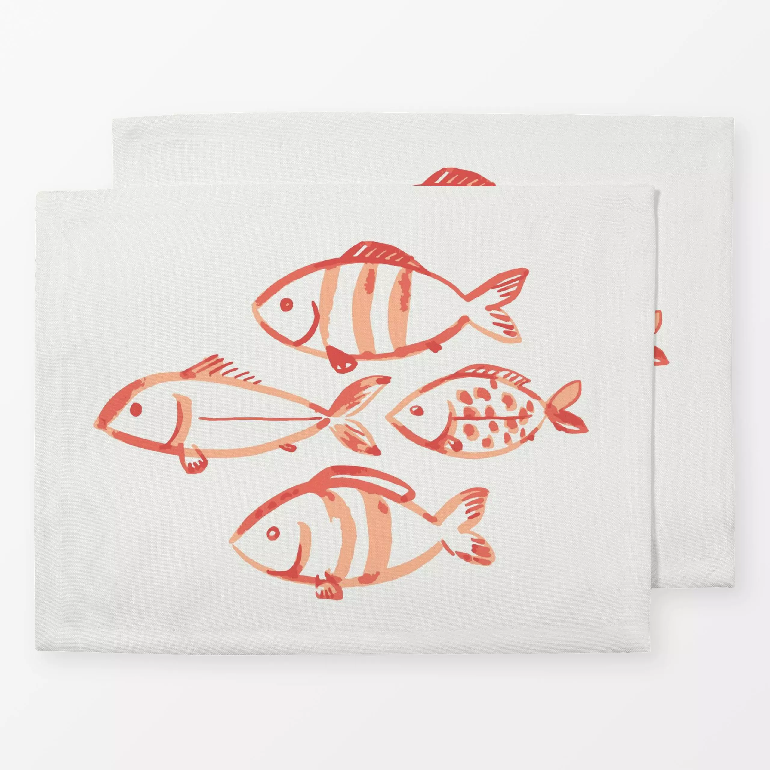 Tischset Fischschwarm coral - Natur & Landschaft, Sommer, Tiere - von „Katrin Graff"; Strand, Fische, Sommer, Urlaub, mariti...