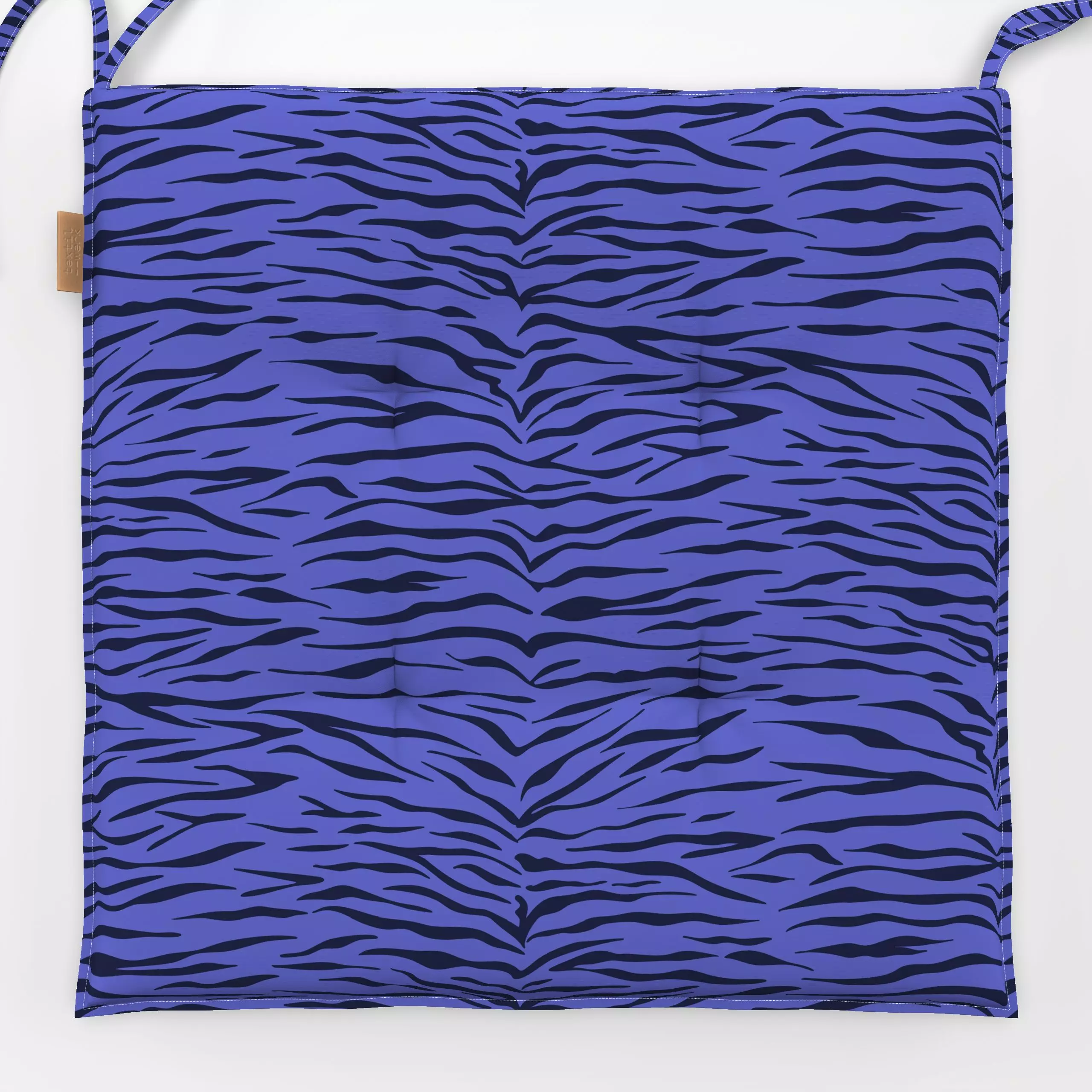 Sitzkissen Tiger Pattern blue - Sommer, Tiere, Symbole & Muster - von „Andrea Liesert"; Zebra, Jungle, pattern, animalprint,...