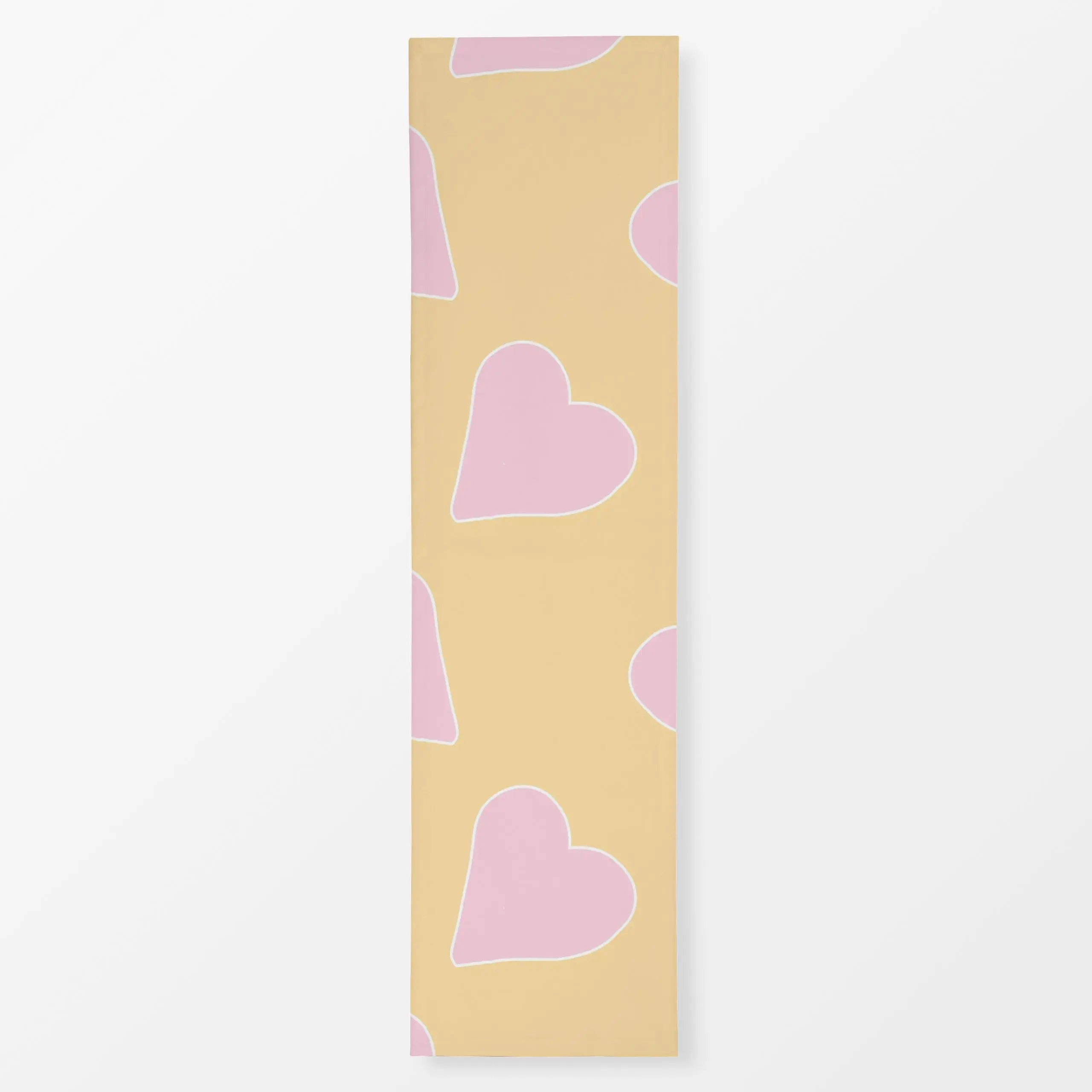 Tischläufer Herz Muster Pink Gelb - Frühling, Liebe, Romantik & Pride - von „Monika Strigel"; Herzen, Ostern, candy, Herz, F...