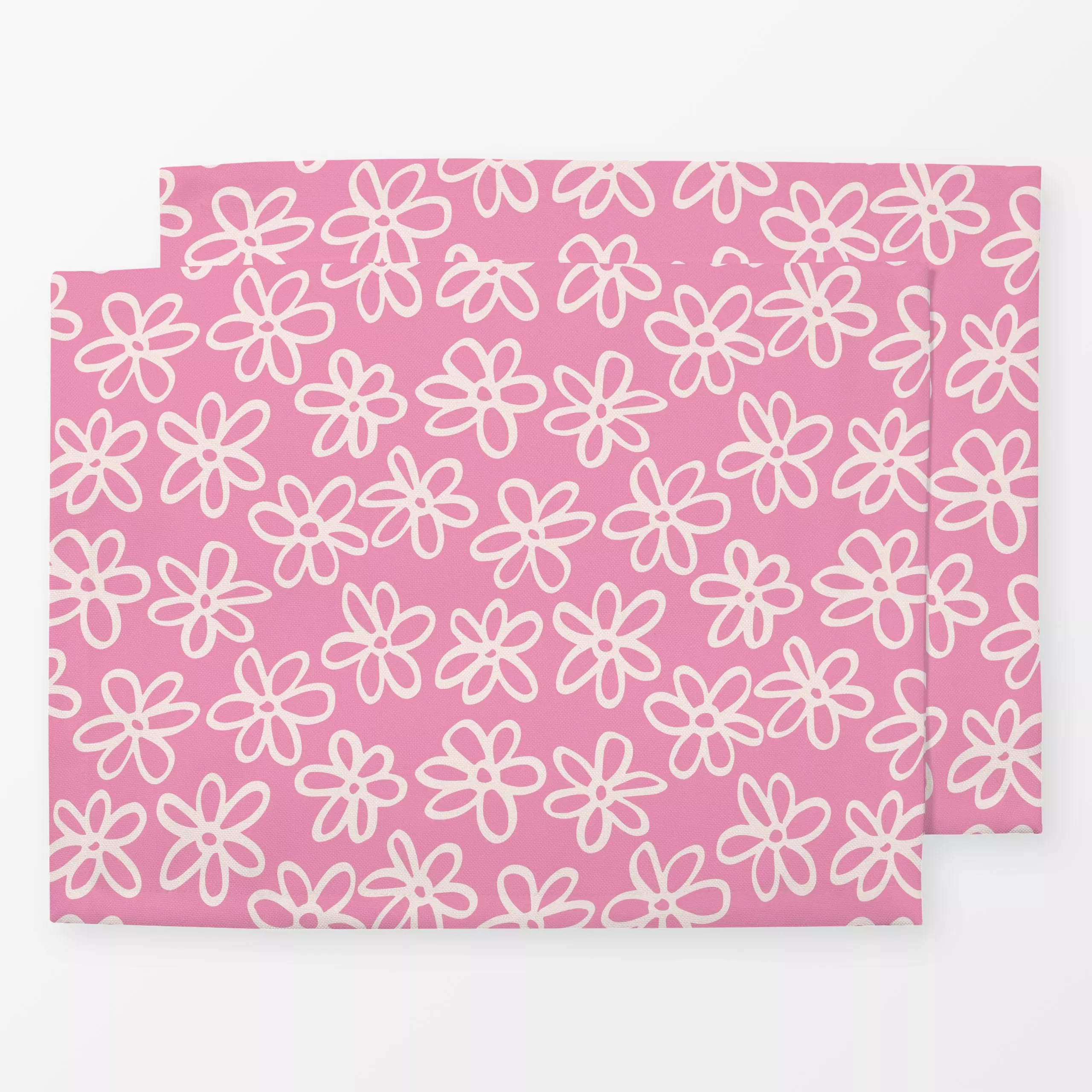 Tischset Blumen Muster Beige Pink, Blumen, gemustert, fürs Kinderzimmer, Frühling, von Kathrin Woo