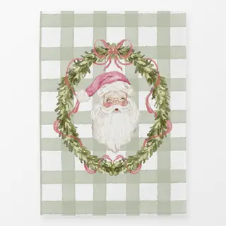 Geschirrtücher Weihnachtskranz Nostalgie Karo