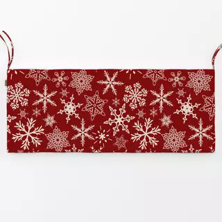 Bankauflage Schneeflocken auf rot