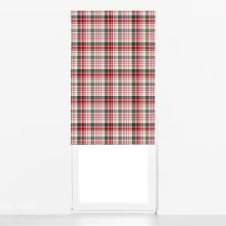 Raffrollo Xmas - Plaid rot-grün