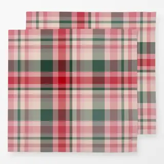 Servietten Xmas - Plaid rot-grün