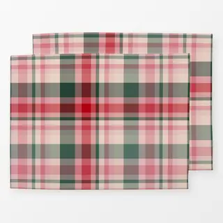 Tischset Xmas - Plaid rot-grün