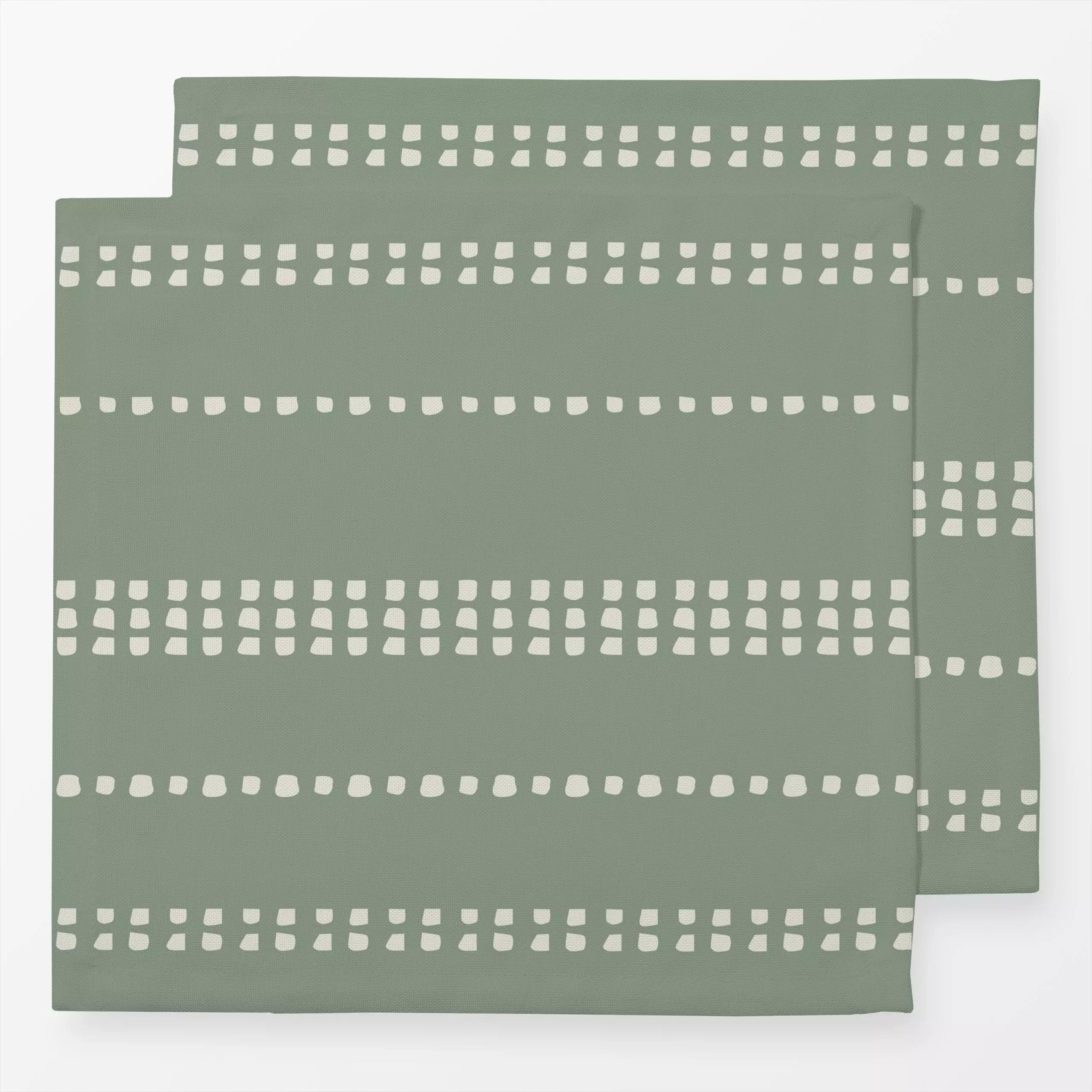 Servietten Sardinien Streifen Olivegrün - Sommer, Symbole & Muster - von „Alisa Knöß"; Punkte, Streifen, Garten, beige, grun...