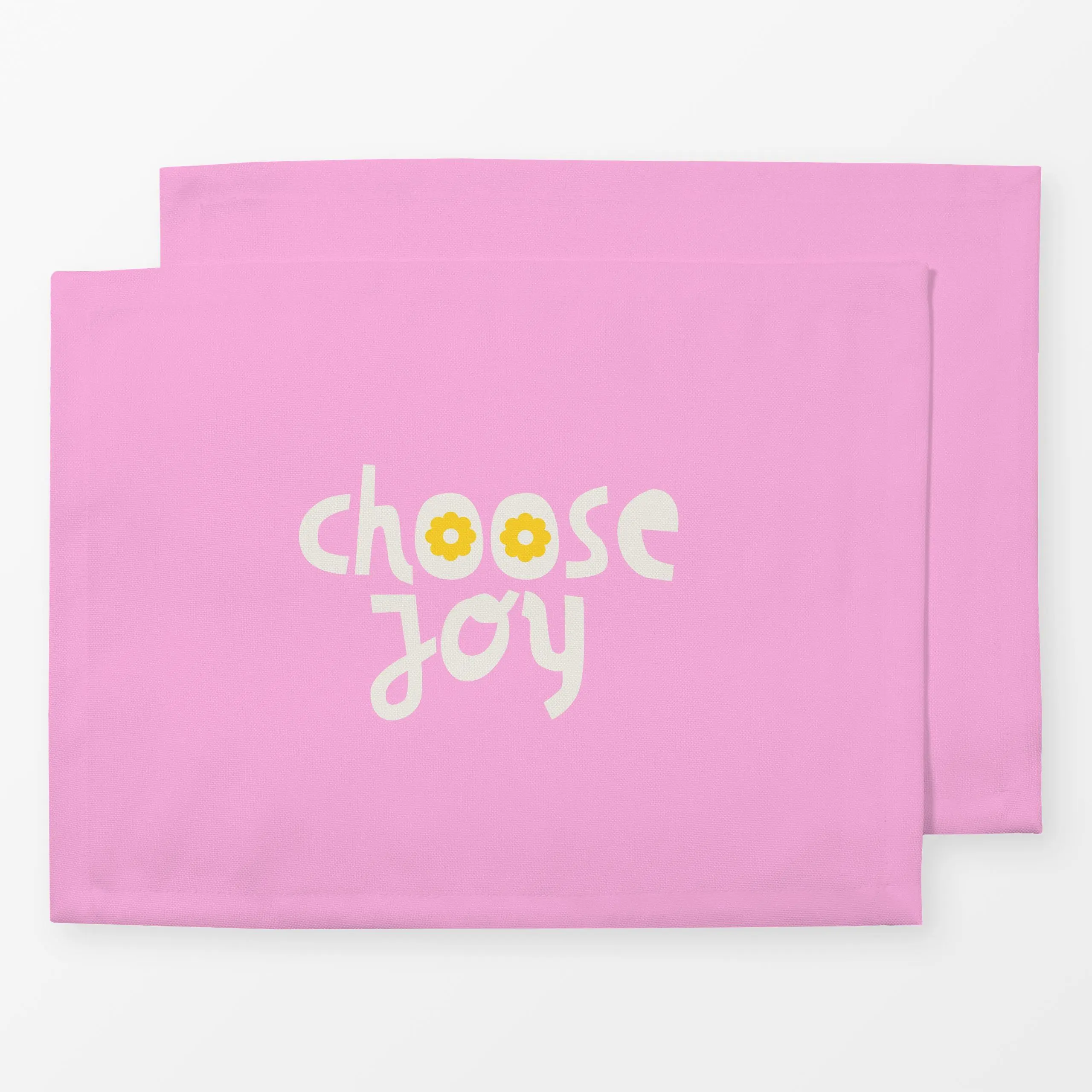 Tischset choose joy gelbe Blüten, Spruch, Frühling, von Kerstin Ax