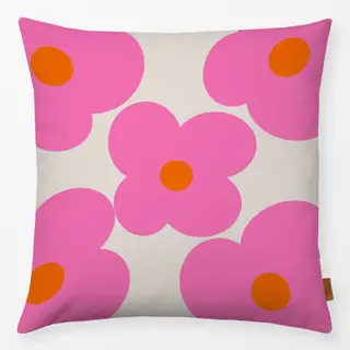 Kissen Butterblümchen Pink Auf Beige