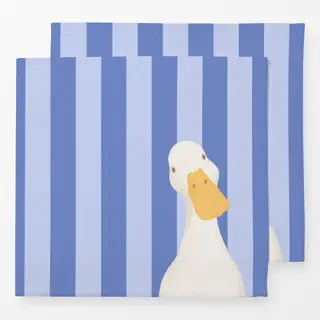 Servietten Hello Spring Ente Streifen