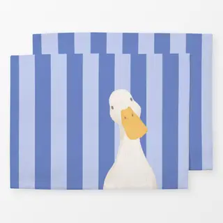 Tischset Hello Spring Ente Streifen