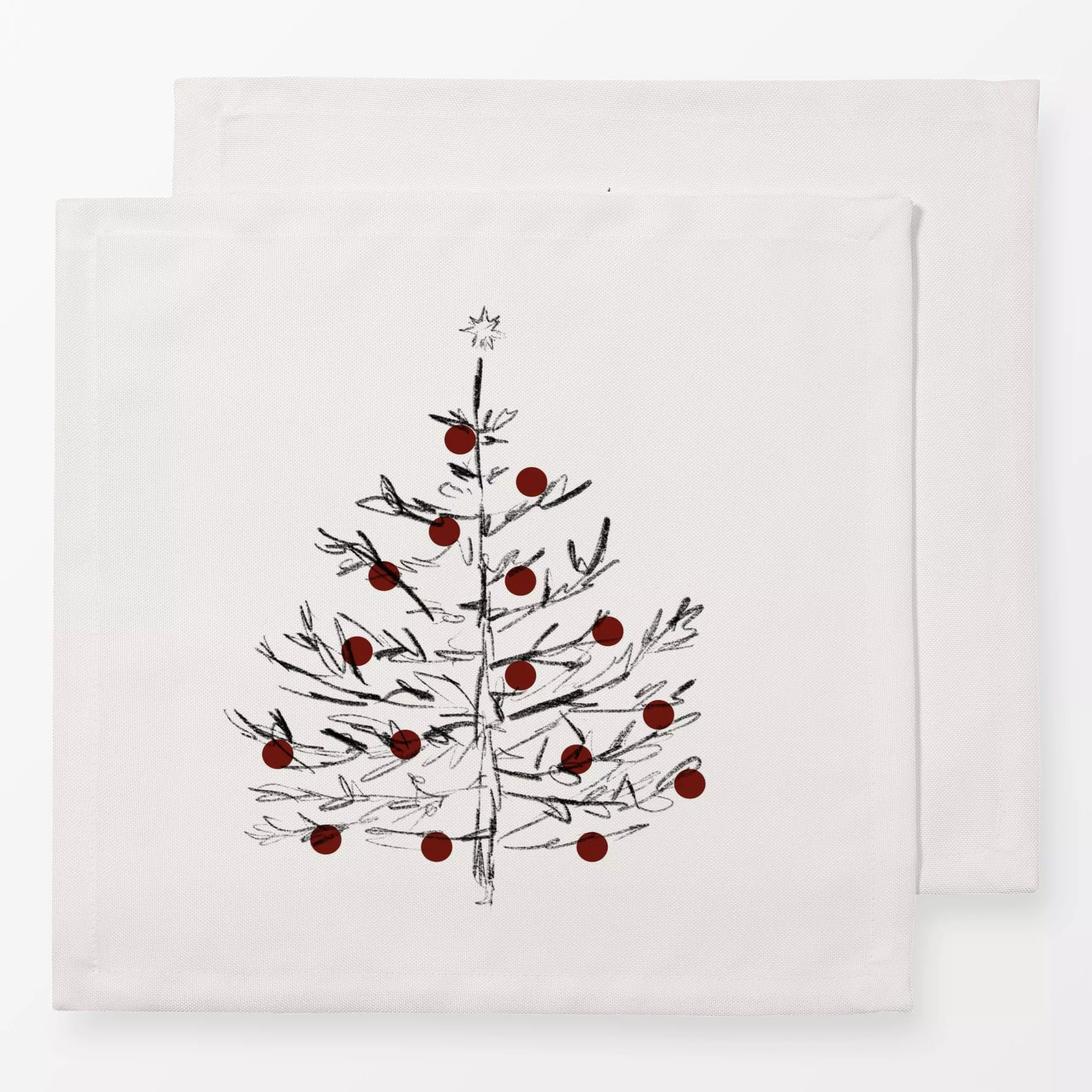 Servietten Classy Xmas Tree Schwarz - Weihnachten, Anlässe - von „Kruth Design"; Tannenbaum, Weihnachtsbaum, Weihnachten, We...