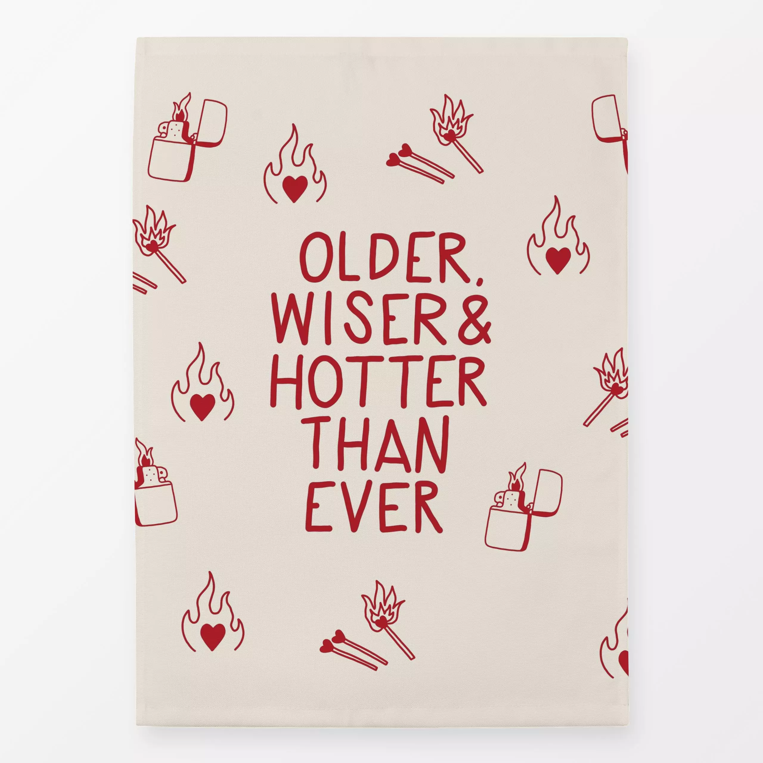 Geschirrtücher Older Wiser & Hotter Muster - Liebe, Romantik & Pride, Sprüche & Schriftzüge - von „textilwerk"; Illustration...