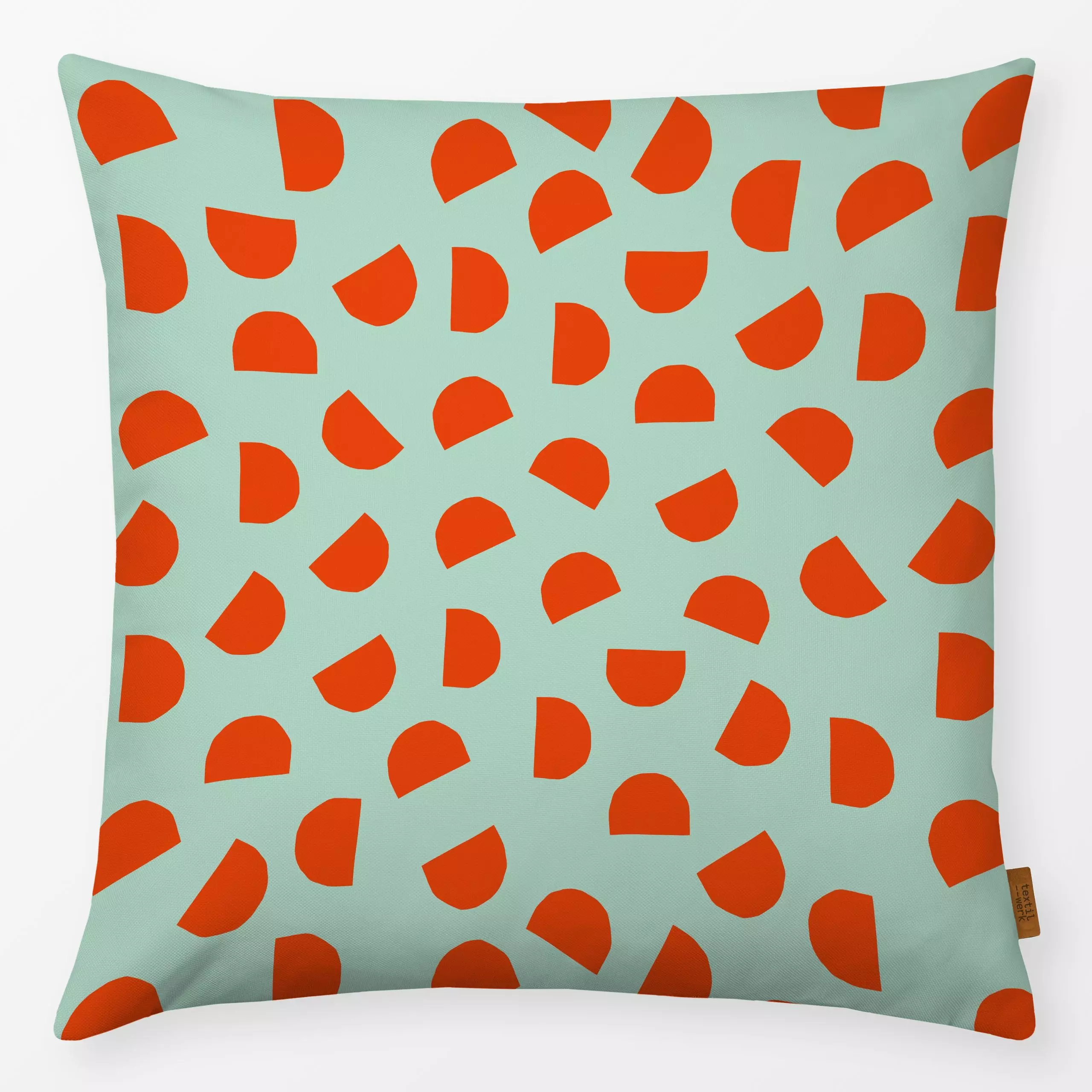 Kissen Bright Christmas red + mint - Symbole & Muster - von „Lisa Jasmin Bauer"; weihnachtsgeschenk, christmas, bold, bright