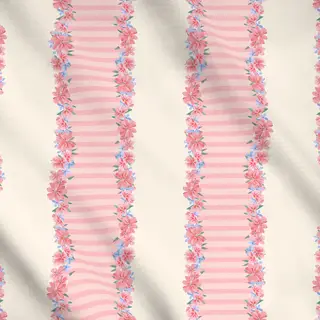 Meterware Blumenborte weiß rosa