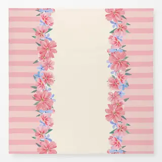 Tischdecke Blumenborte weiß rosa