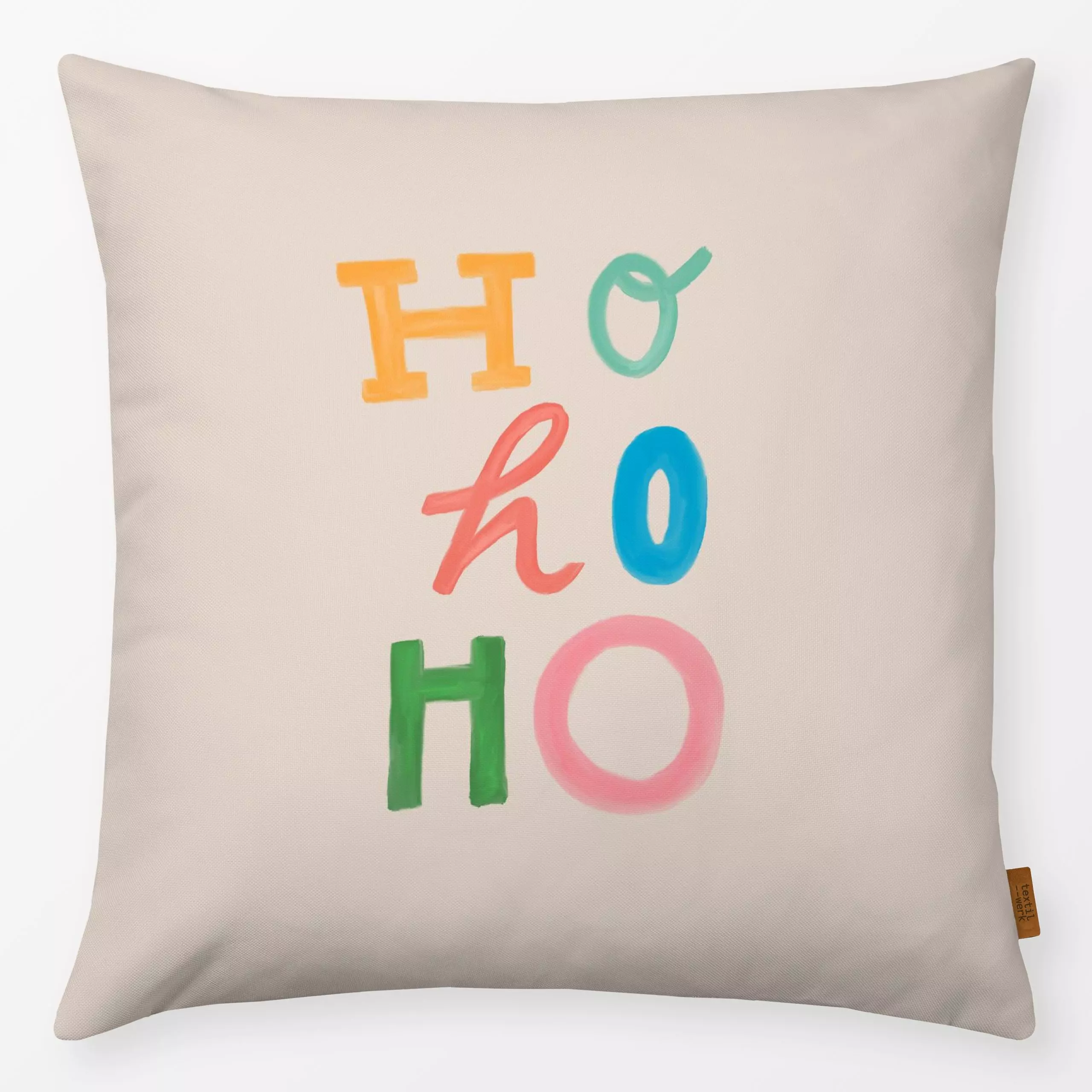 Kissen Ho Ho Ho Colorful Xmas - Weihnachten, Winter - von „Kruth Design"; Weihnachten, weihnachtlich, Weihnachtsdeko, weihna...