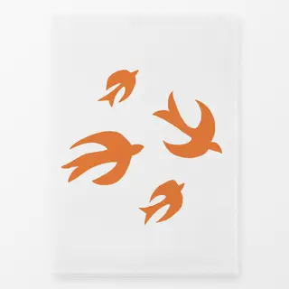 Geschirrtücher Fliegende Vögel orange
