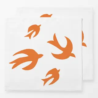 Servietten Fliegende Vögel orange