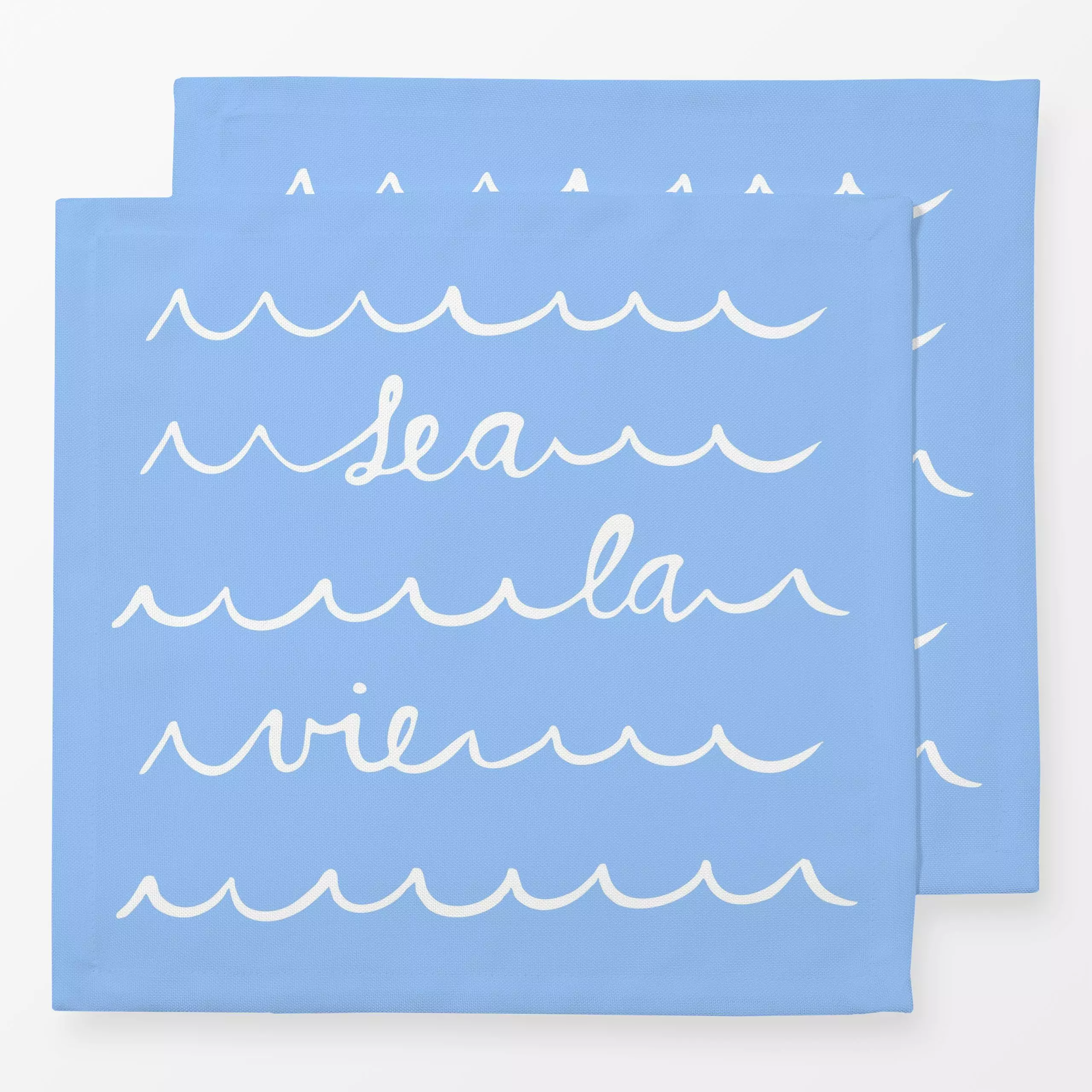 Servietten Sea la vie - Sommer, Sprüche & Schriftzüge - von „moDeern Design Studio"; Meer, Hygge, Urlaub, wellen, typografie...