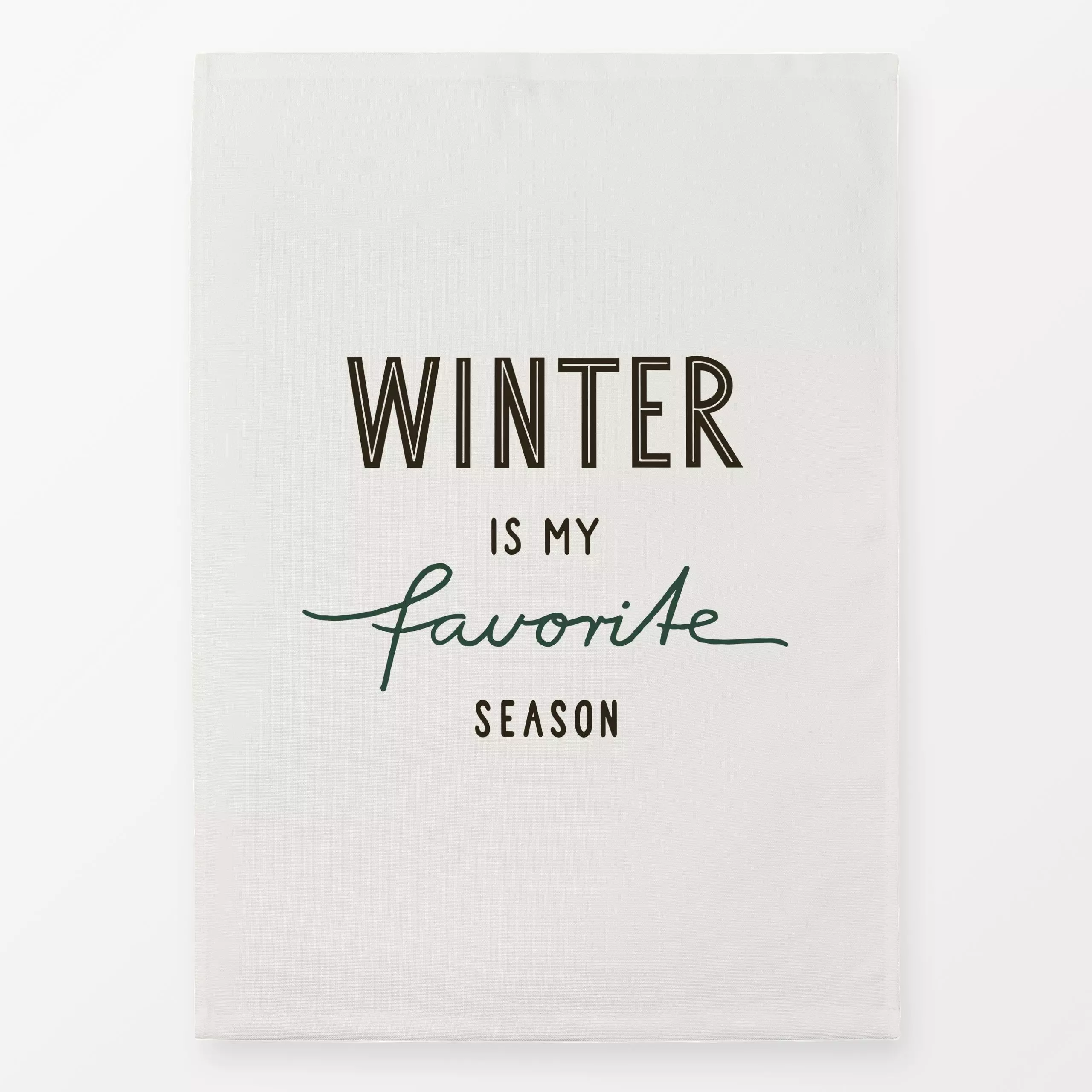 Geschirrtücher Winter Season beige braun grün - Sprüche & Schriftzüge, Winter - von „Kathrin Woo"; Weihnachten, modern, Wint...