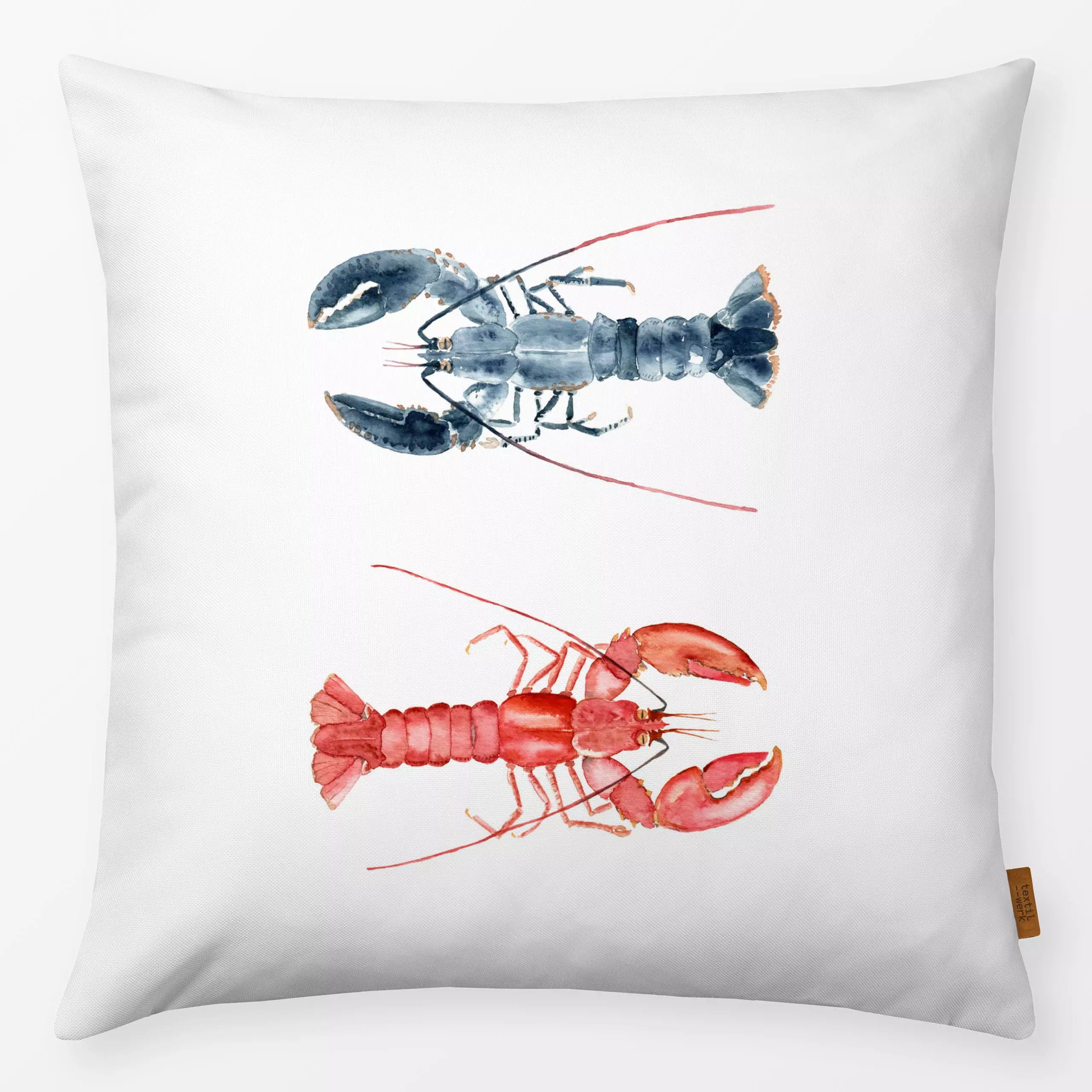 Kissen Hummer - Sommer, Tiere - von „Katrin Graff"; Meer, Strand, Meerestiere, Sommer, Hummer, maritim, Beach, Summerfeeling...