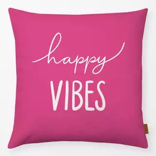 Kissen Happy Vibes hot pink