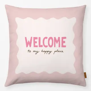 Kissen Welcome Willkommen Rosa