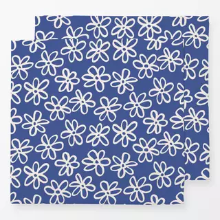 Servietten Blumen Muster Beige Blau