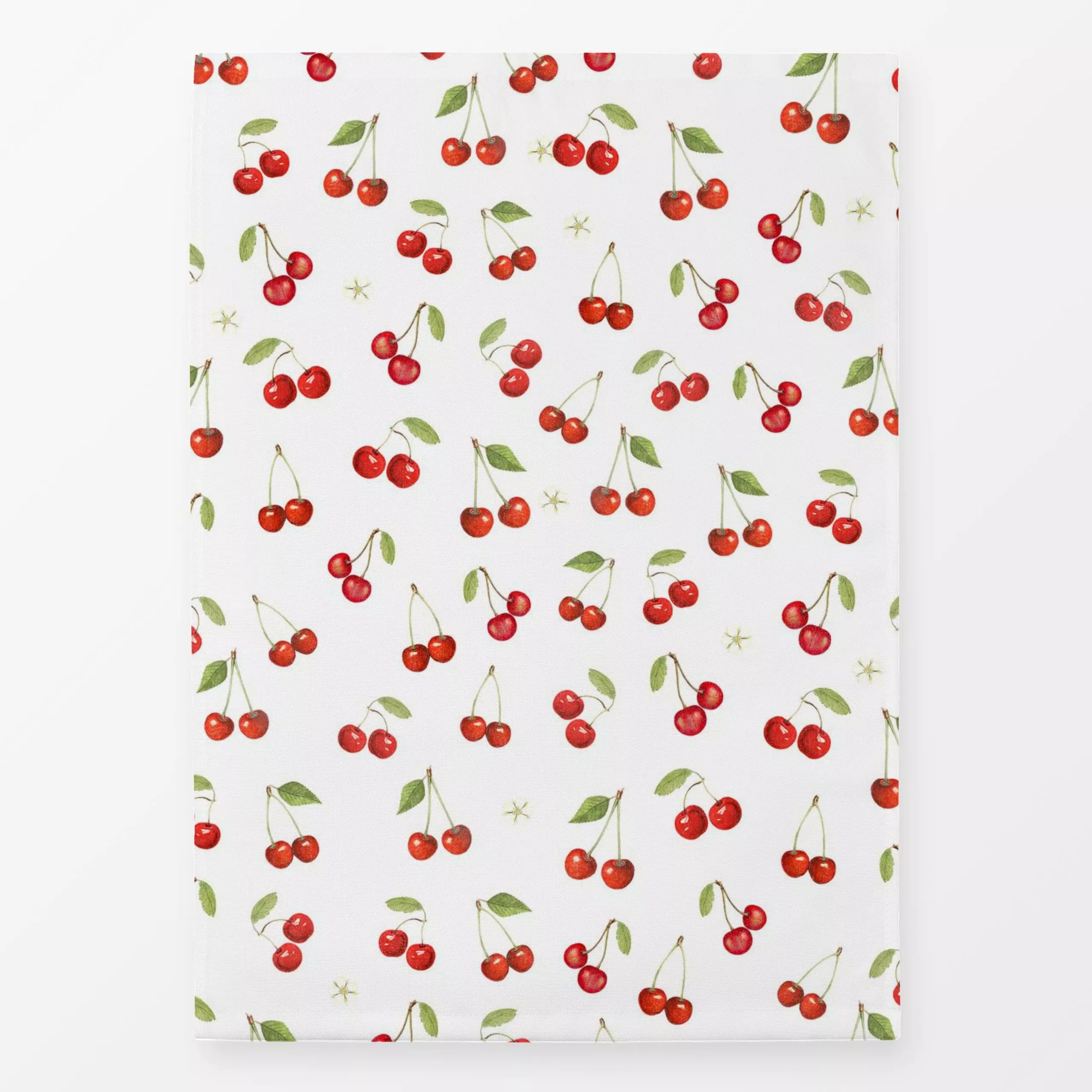 Geschirrtücher Vintage preppy Cherries III - Blumen & Florales, Sommer, Früchte - von „Bloomery Decor"; Kirschen, Früchte, s...