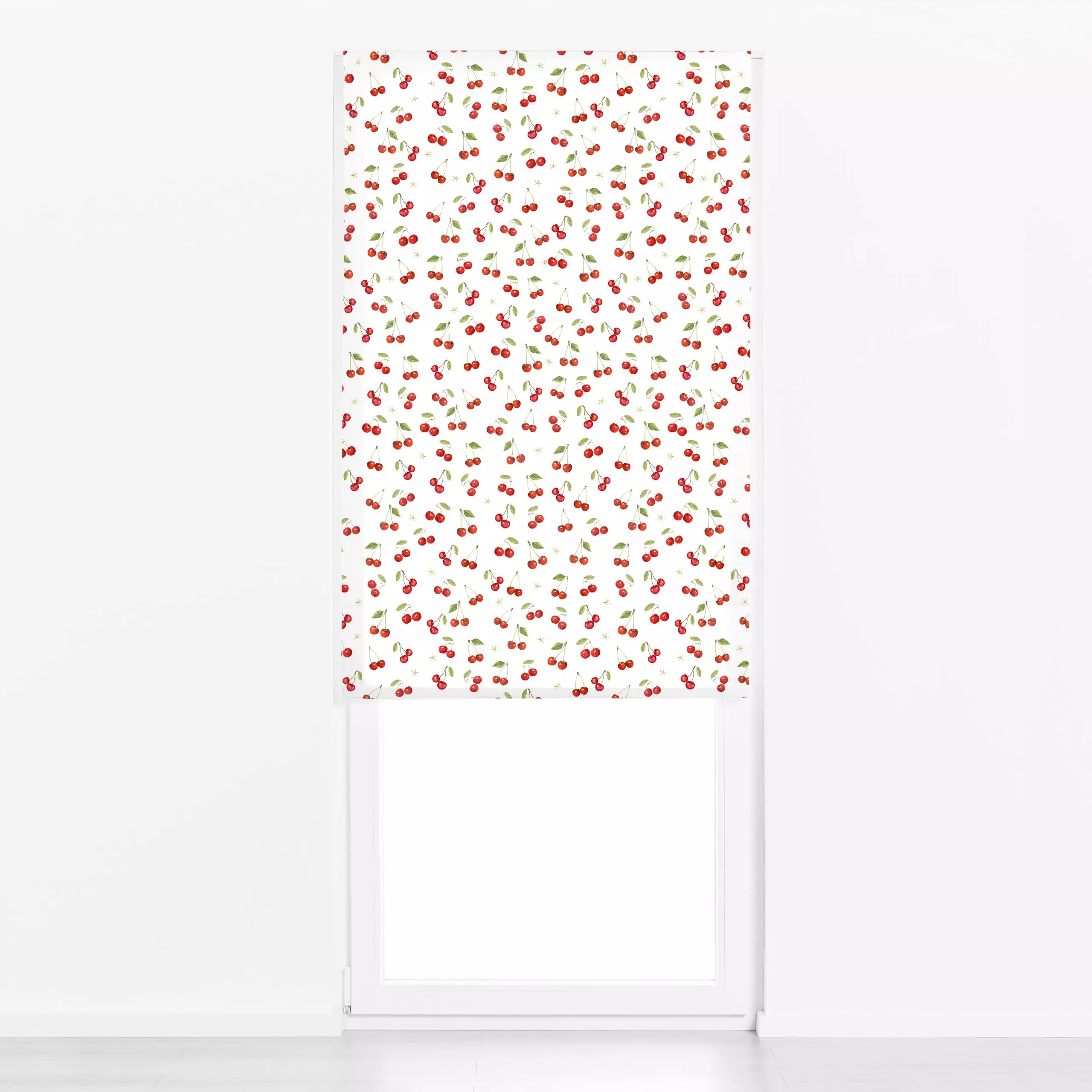 Raffrollo Vintage preppy Cherries III - Blumen & Florales, Sommer, Früchte - von „Bloomery Decor"; Kirschen, Früchte, summer...