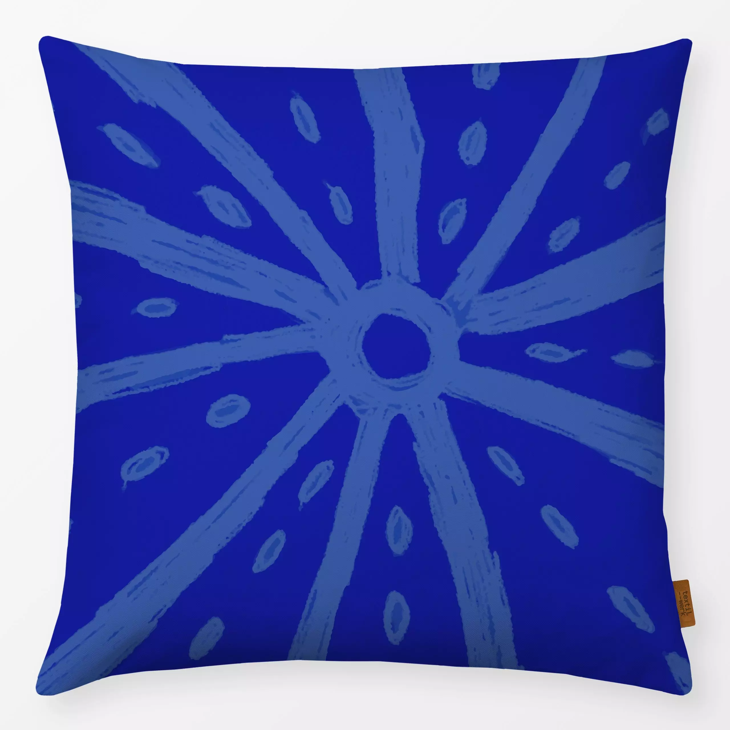 Kissen Vibrant Summer Seeigel Blau - Natur & Landschaft, Sommer, Symbole & Muster - von „Carolin Vonhoff"; abstrakt, Punkte,...