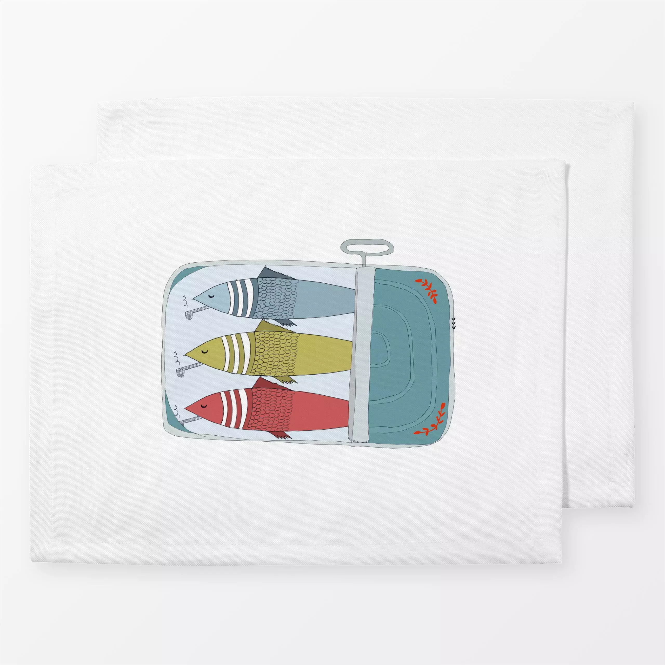 Tischset Sleeping Like Sardines - Tiere, Küche, Essen & Trinken, Reise - von „MIAO"; Natur, Illustration, Zeichnung, skandin...