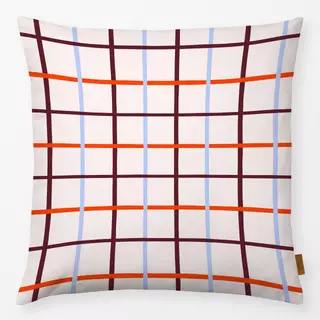 Kissen Karomuster Rot Blau Bordeaux