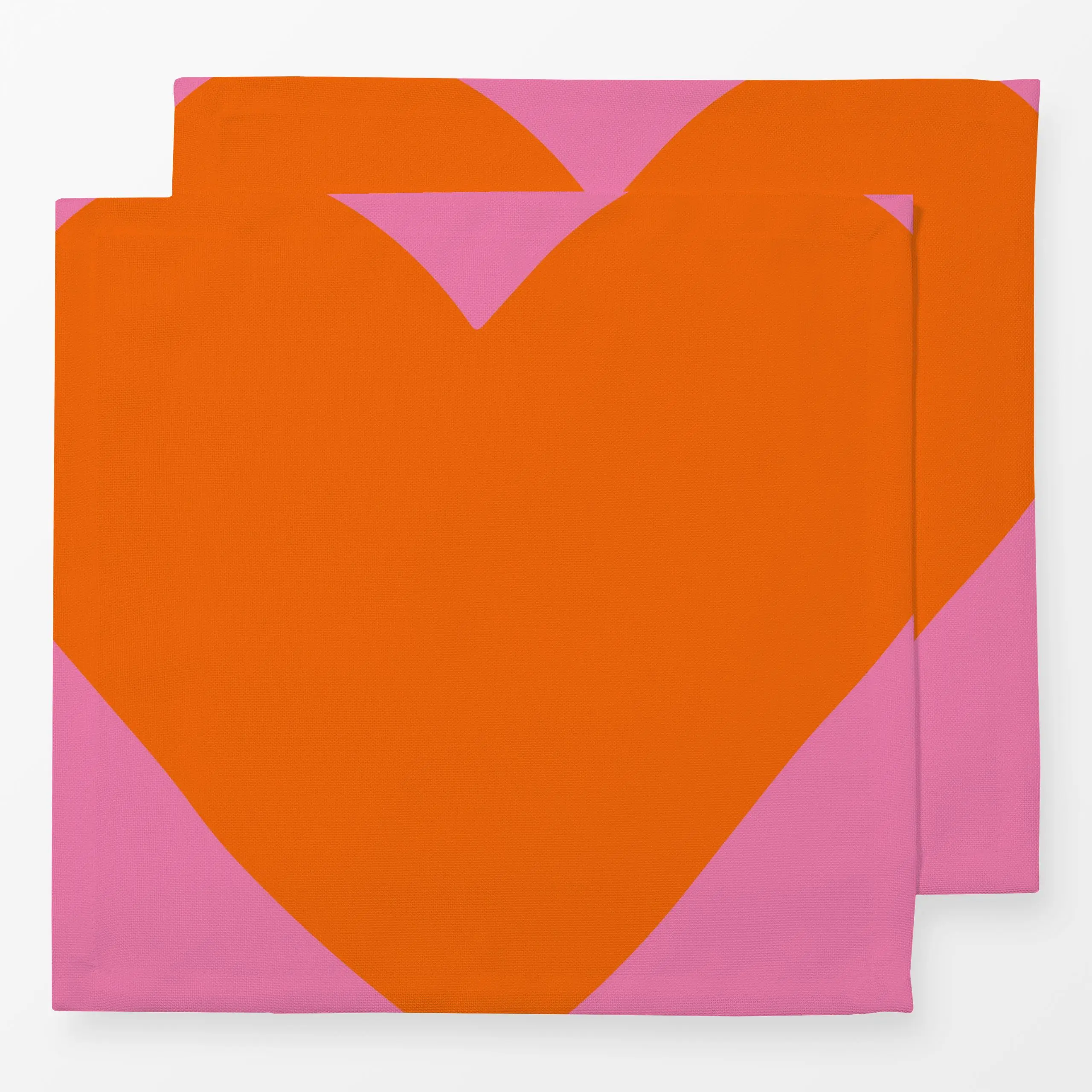 Servietten Big Heart orange - Liebe, Romantik & Pride, Symbole & Muster, Anlässe - von „Karen Menzenbach"; abstrakt, Herzen,...