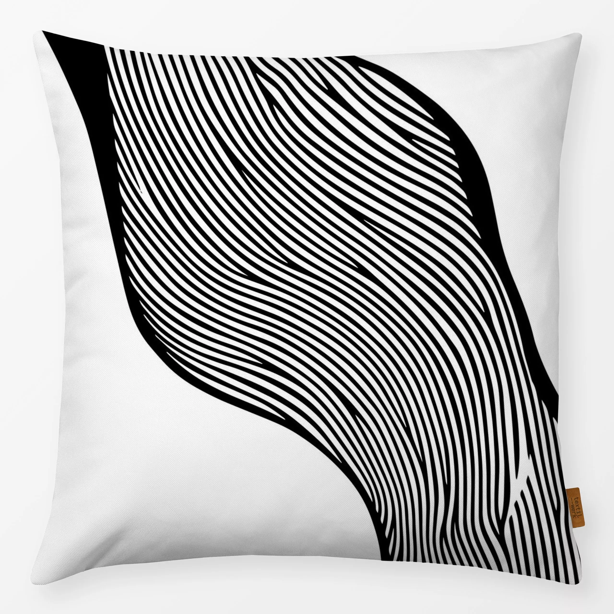 Kissen Schwarze Organische Linien 01 - Symbole & Muster - von „BOUDOIR BOBO"; Linien, abstrakt, Streifen, organisch, abstrac...