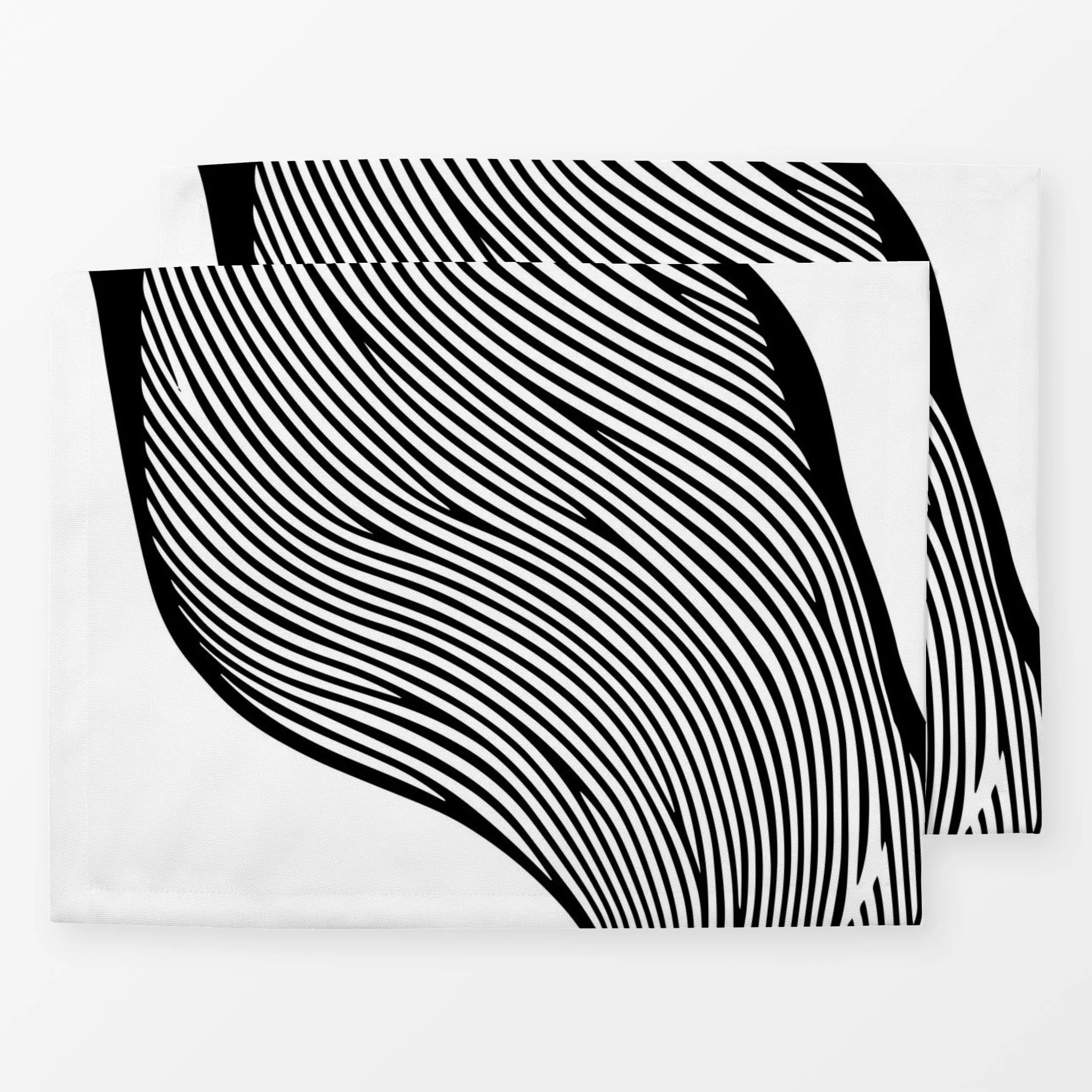 Tischset Schwarze Organische Linien 01 - Symbole & Muster - von „BOUDOIR BOBO"; Linien, abstrakt, Streifen, organisch, abstr...