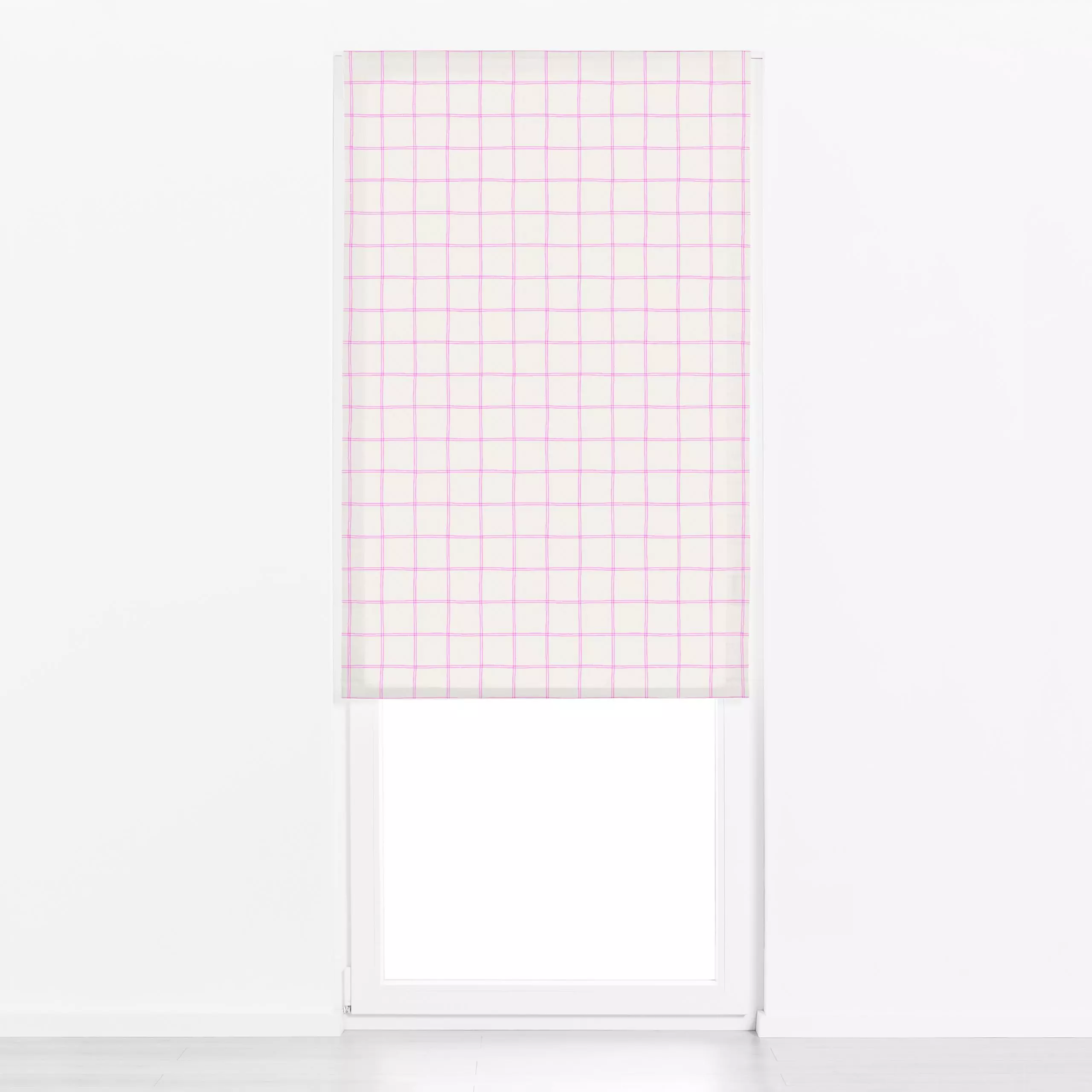 Raffrollo Karo Pink - Symbole & Muster - von „Studio Kesse"; Linien, Streifen, Ostern, Karo, landhaus, kariert, Streifenmust...